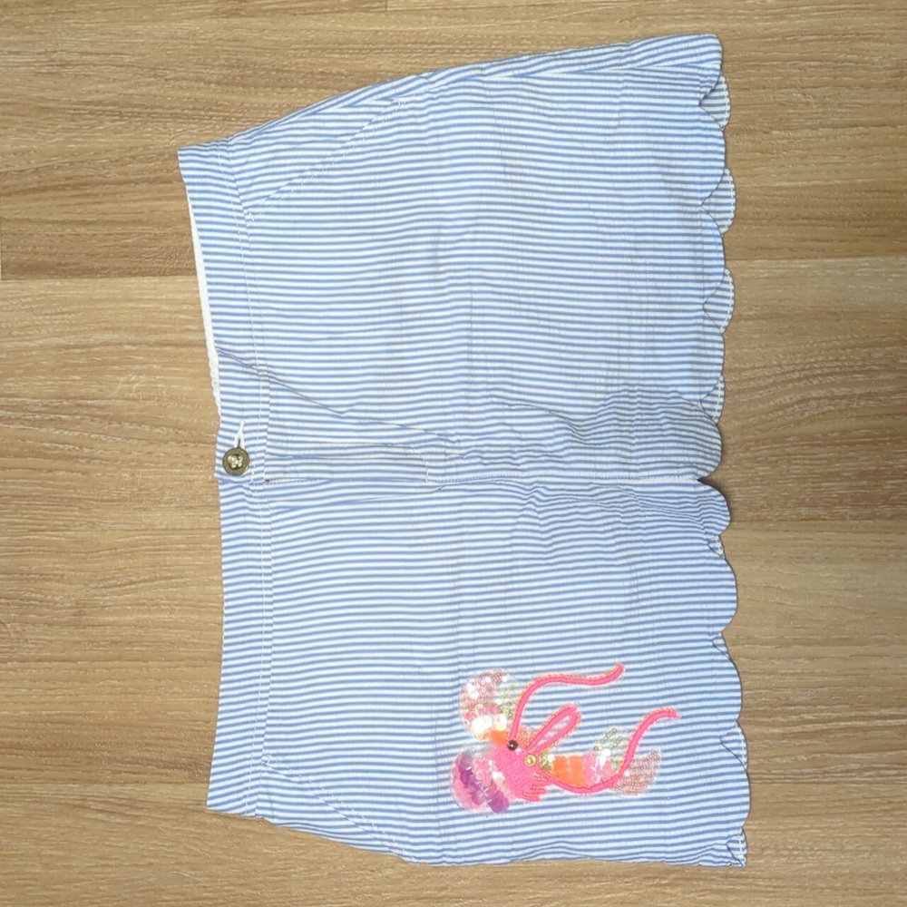 Colette Skirt in Blue Seersucker
